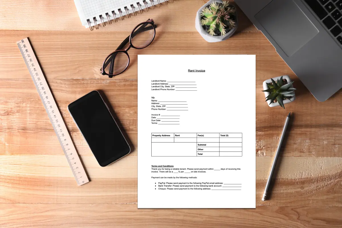 Rent invoice template